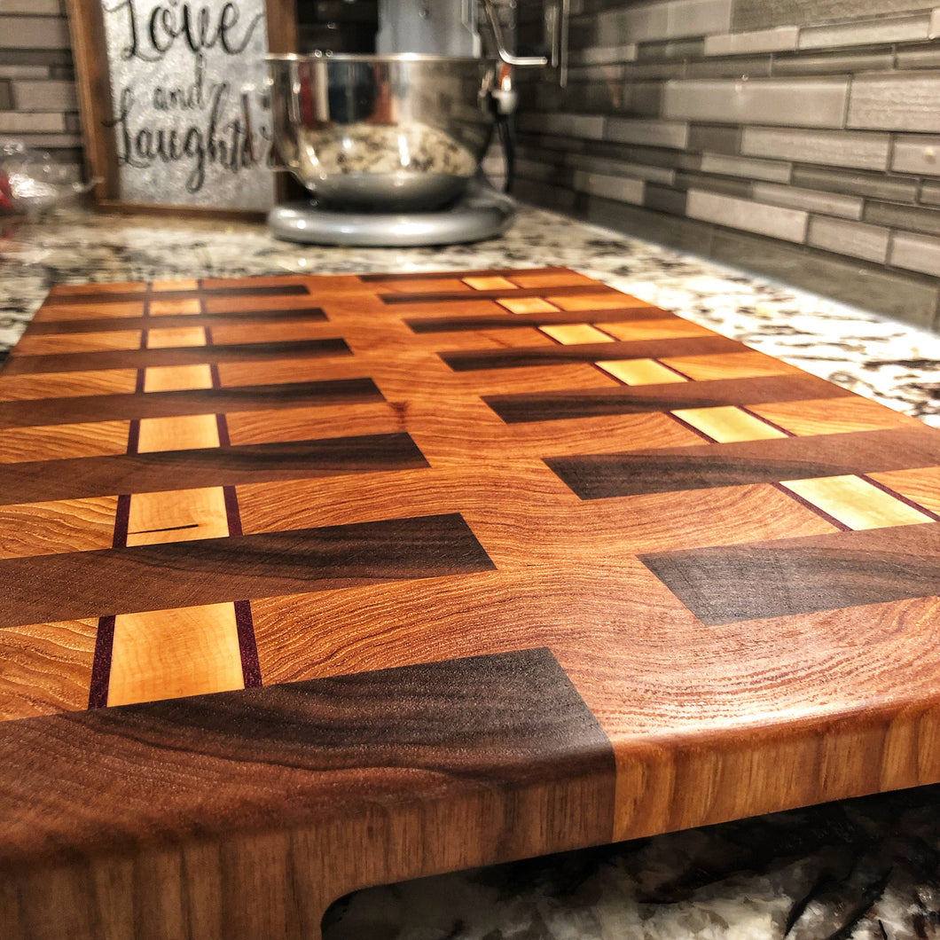 End Grain - Hickory, Maple, Walnut, Purpleheart